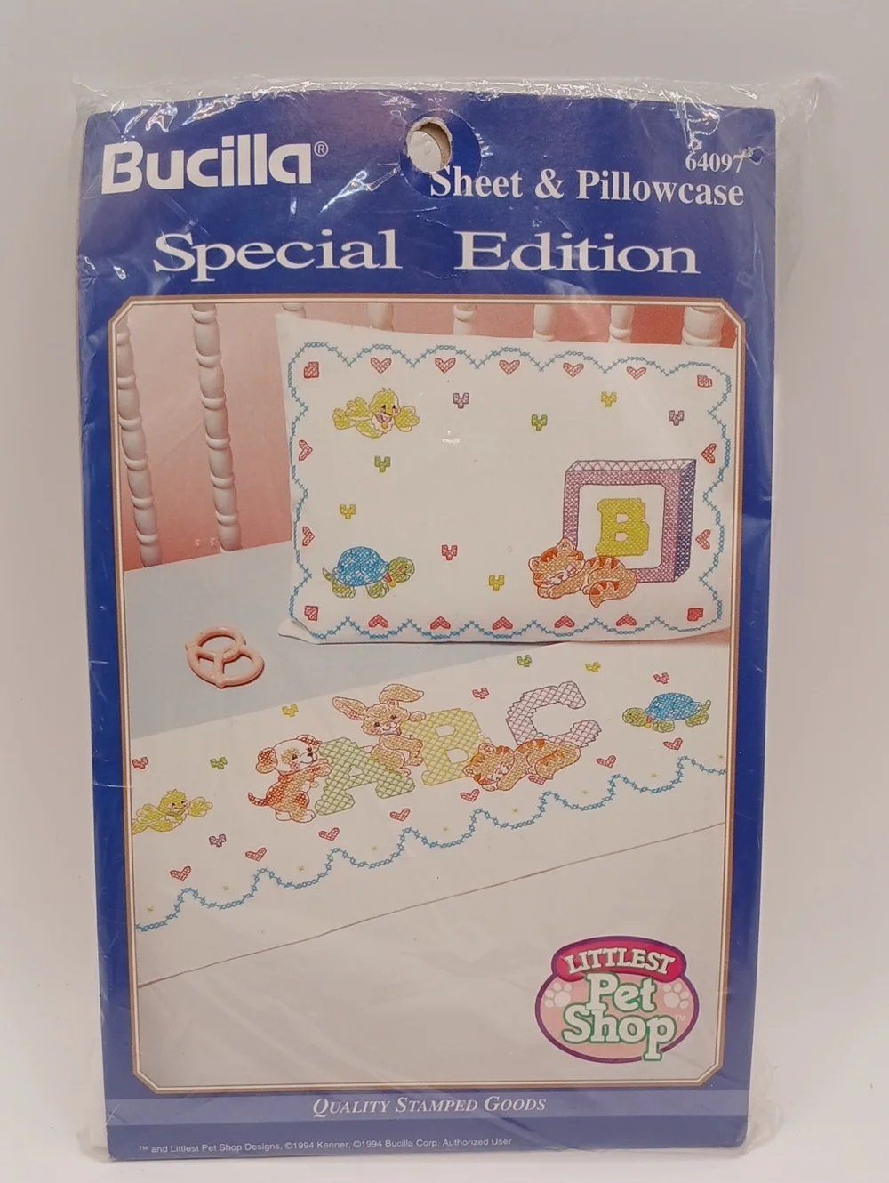 Bucilla Littlest Pet Shop Sheet & Pillowcase Cross Stitch *Floss Not Included